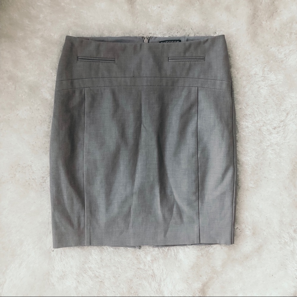 Express Light Gray Pencil Skirt Size 0